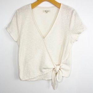 Madewell Texture & Thread Wrap-Tie Top